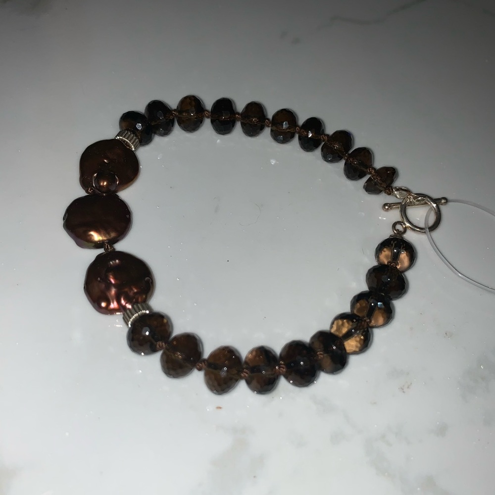 Mahogany Tone Mala Beaded Bracelet - Picture 7 of 8